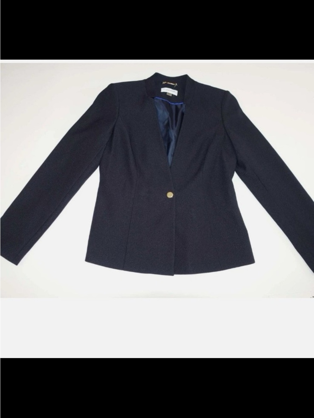 NWT Calvin Klein Navy Single-Button Women's BlazerSz 16
